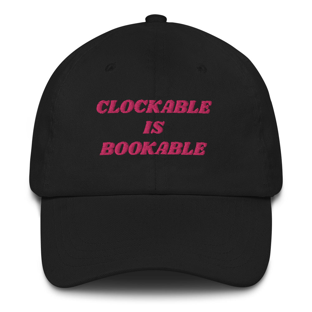 x CLOCKABLE IS BOOKABLE HAT x