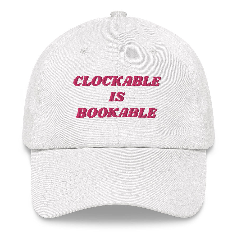 x CLOCKABLE IS BOOKABLE HAT x